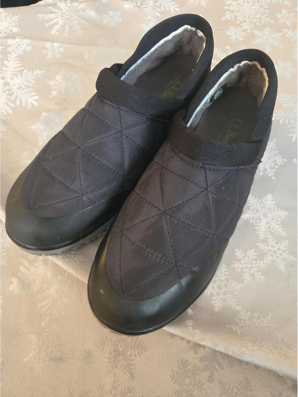L.L. Bean Women's Quilted Mountain Slippers Black Size 7 Medium - Picture 3 of 6